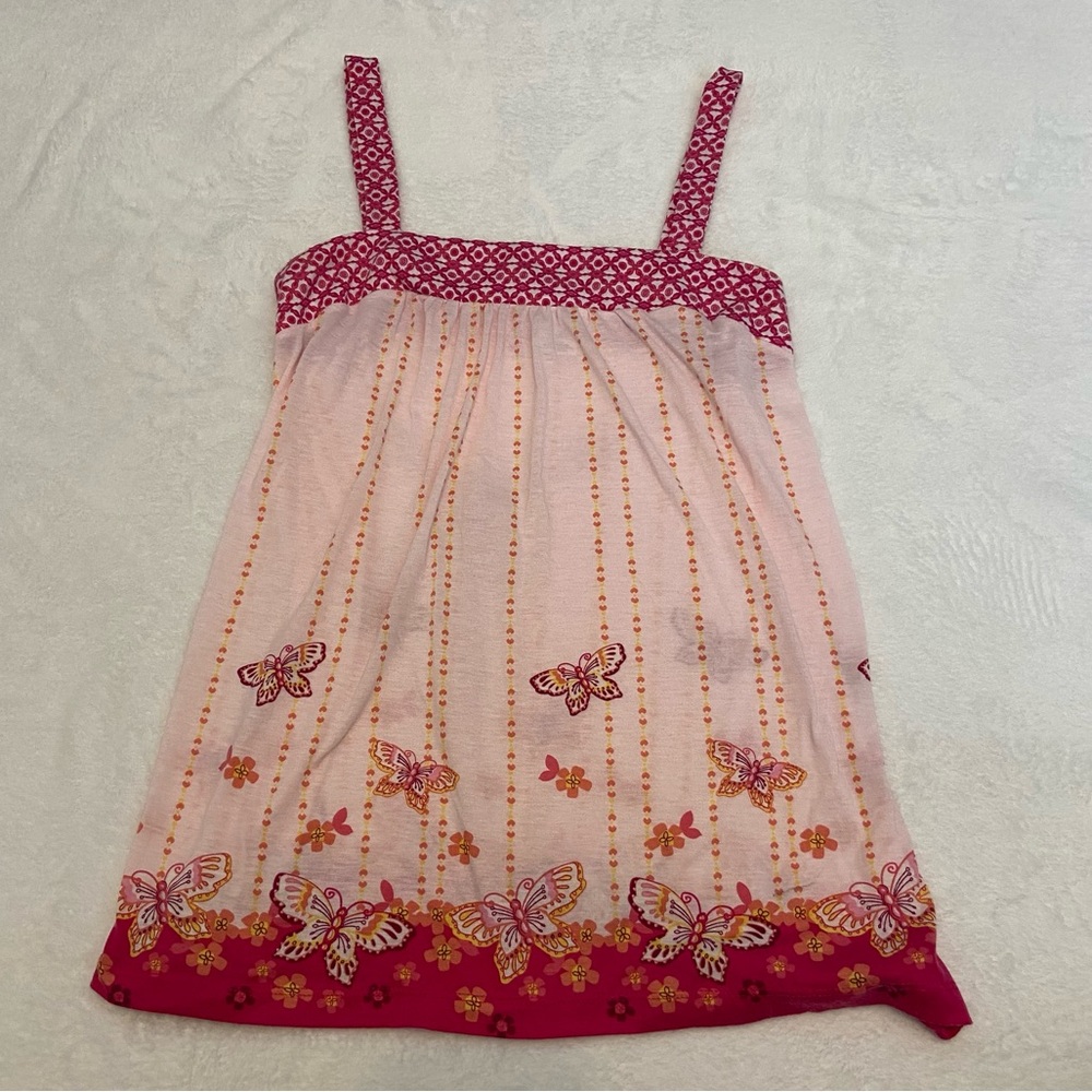 No Boundaries Pink Butterfly Camisole Tank Y2K Vintage